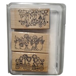 Stampin Up Great Groupings‎ Wood Stamps 1999 Vintage Retired 13 Pieces Set